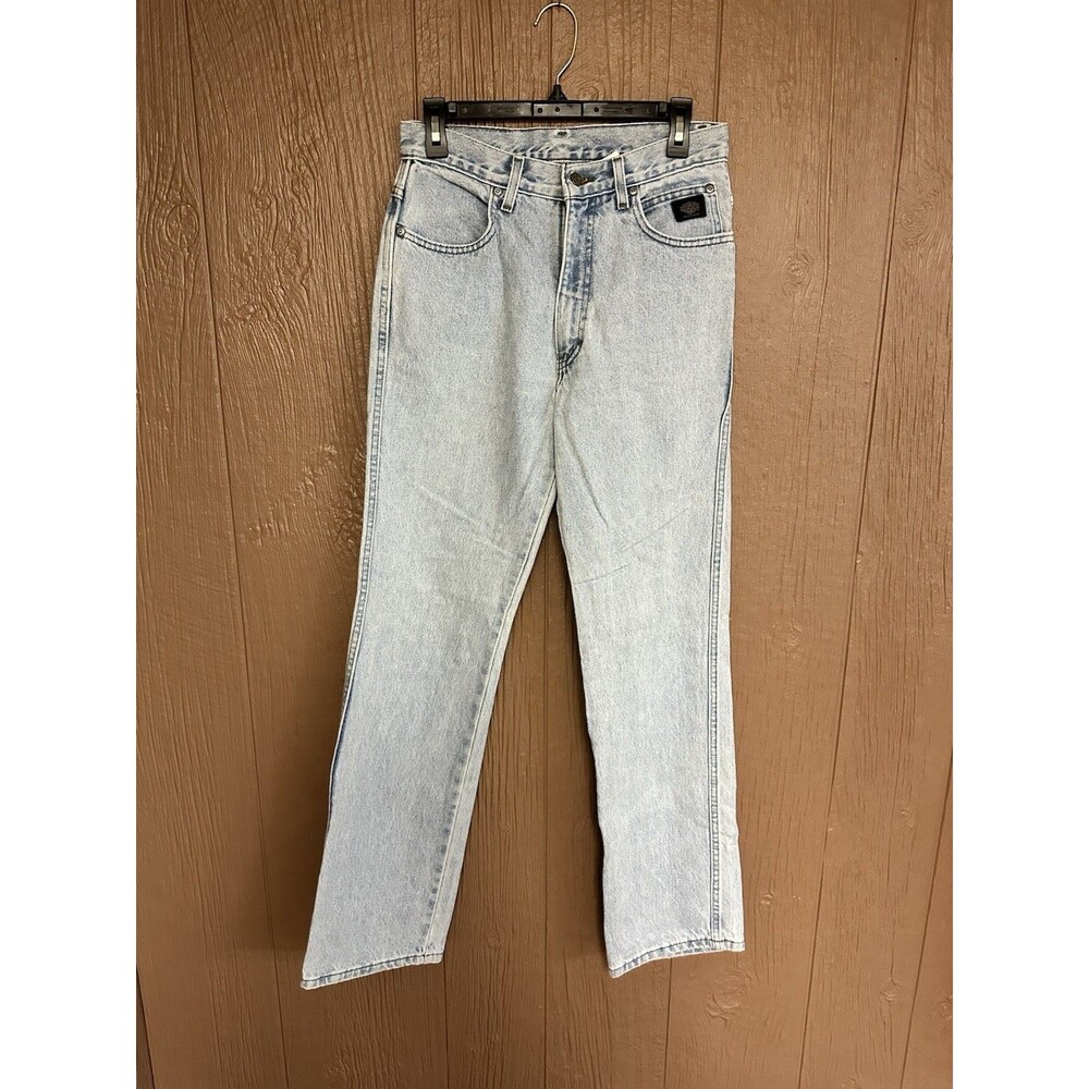 Harley Davidson 8L Classic Light Denim Blue Jeans Cotton Straight Leg Biker Ride